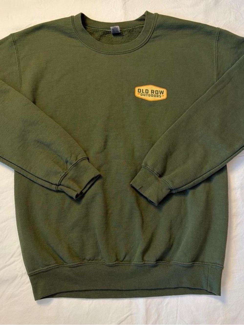 Old Row Outdoors Men's Crewneck Sweatshirt in Olive Green